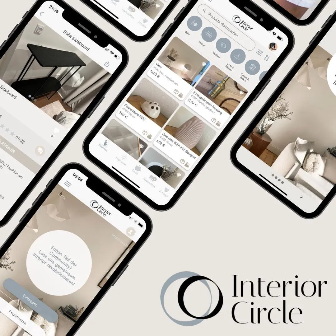 Interior Circle wallpaper with app screens