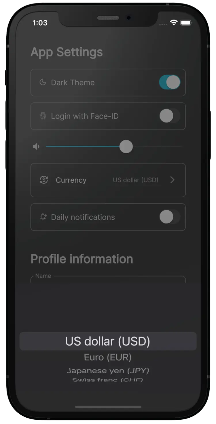 iOS Settings Screen