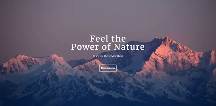 Website showing a nature image